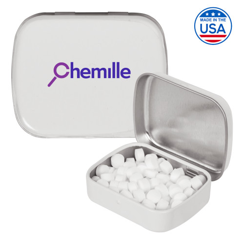  White Rectangular Peppermint Tin - Chemille