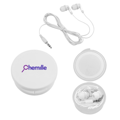  Ear Buds in White Case - Chemille