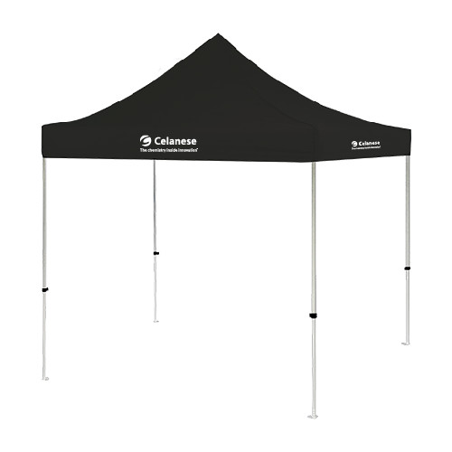  9 ft x 9 ft Black Tent - Celanese - Primary Logo w/Tagline