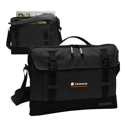  OGIO Heather Grey Apex 15 Slim Case - Celanese - Primary Logo w/Tagline