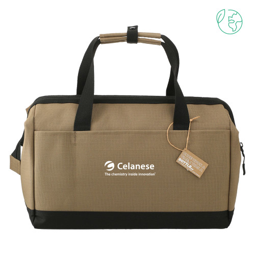  NBN Brown Recycled Utility Zippered Tool Tote - Celanese - Primary Logo w/Tagline