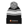 Thumbnail image for  Black/White Two Tone Knit Pom Beanie w/Cuff