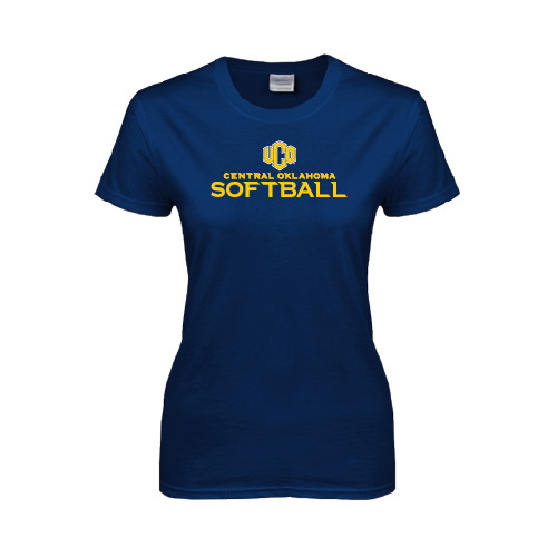  Womens Short Sleeve Navy Tee - Central Oklahoma Softball