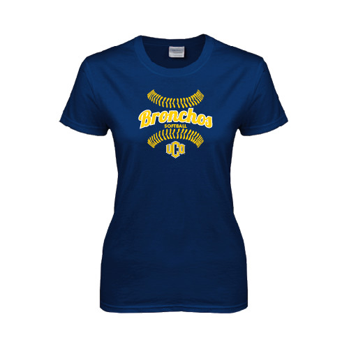  Womens Short Sleeve Navy Tee - Bronchos Softball