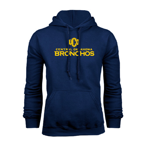  Navy Fleece Hoodie - Central Oklahoma Bronchos Official Logo
