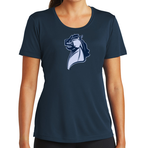  Womens Navy Performance Tee - Official Logo