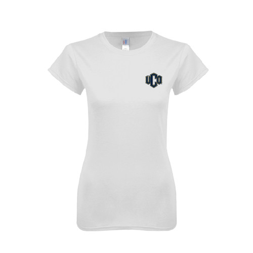  Next Level Womens White Boyfriend Tee - Official Logo