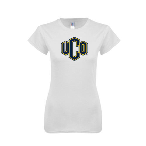  Next Level Womens White Boyfriend Tee - Official Logo