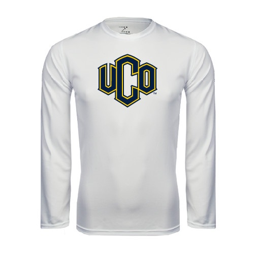  White Performance Long Sleeve Shirt - Official Logo