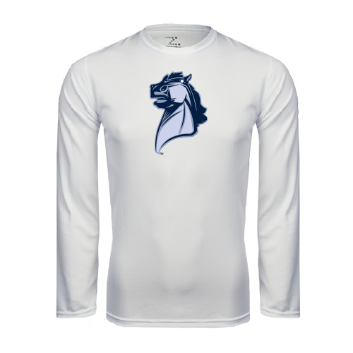  White Performance Long Sleeve Shirt - Official Logo