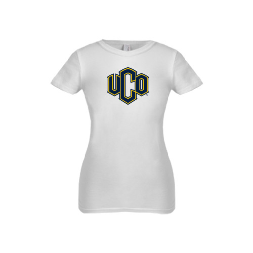  Next Level Girls White Fashion Fit T Shirt - Official Logo