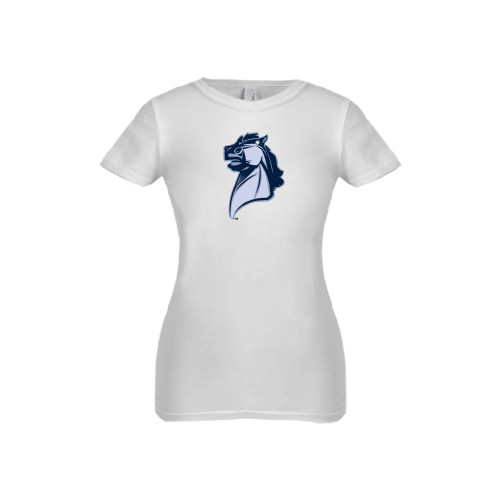  Next Level Girls White Fashion Fit T Shirt - Official Logo