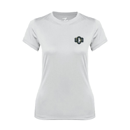  Womens White Performance Tee - Official Logo