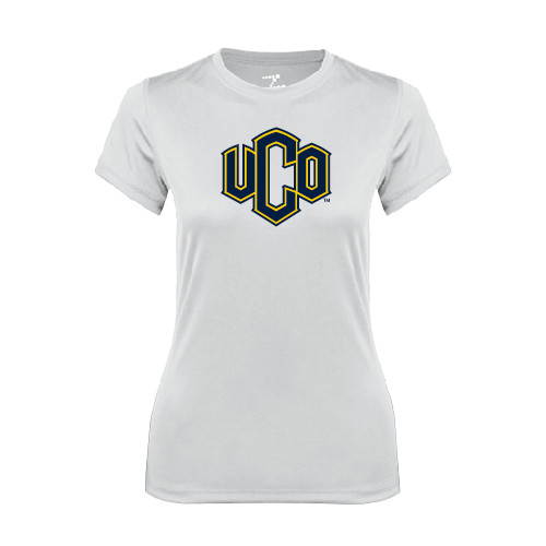  Womens White Performance Tee - Official Logo