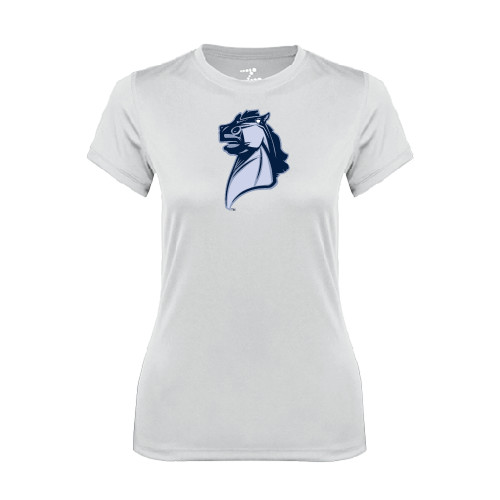  Womens White Performance Tee - Official Logo