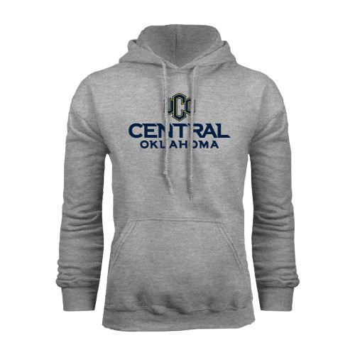  Grey Fleece Hoodie - Central Oklahoma Official Logo