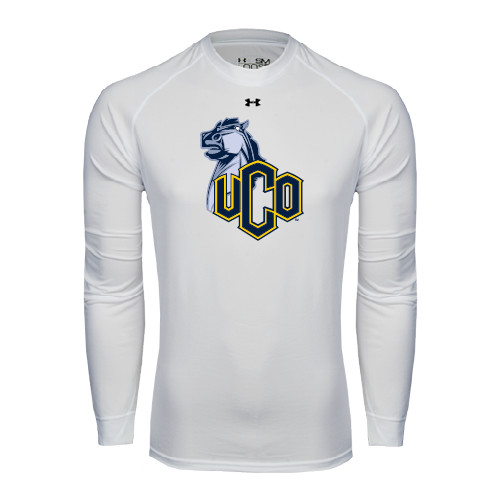  Under Armour White Long Sleeve Tech Tee - UCO with Mascot