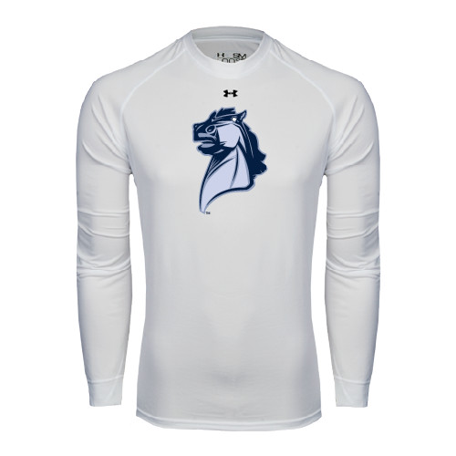  Under Armour White Long Sleeve Tech Tee - Official Logo