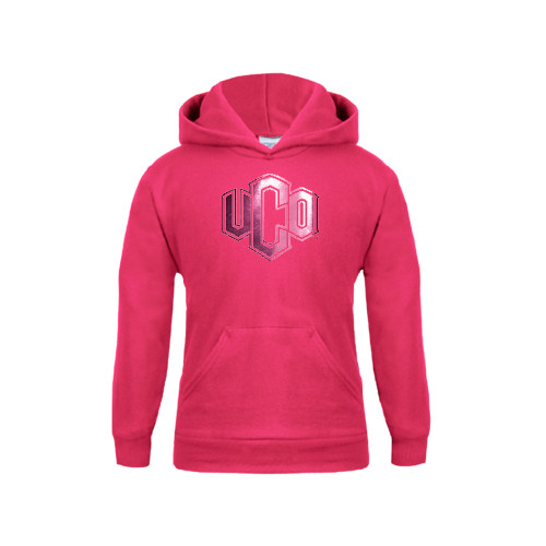  Youth Hot Pink Fleece Hoodie - Official Logo Foil