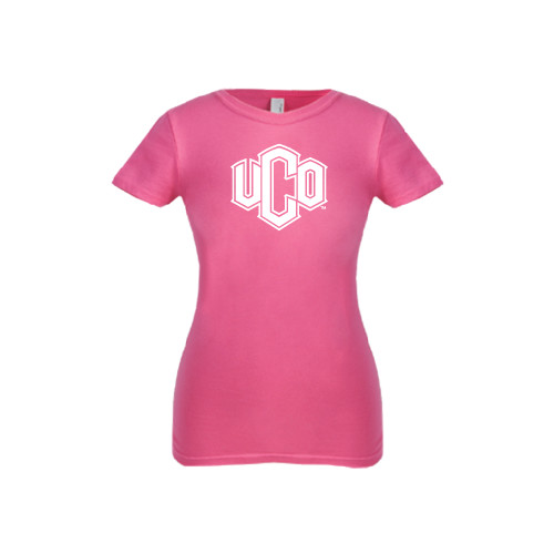  Next Level Girls Fuchsia Fashion Fit T Shirt - Official Logo