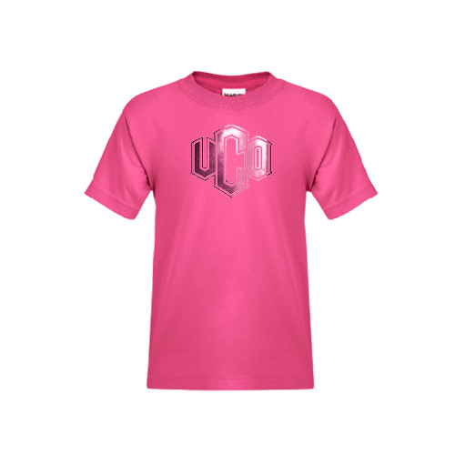  Youth Hot Pink T Shirt - Official Logo Foil