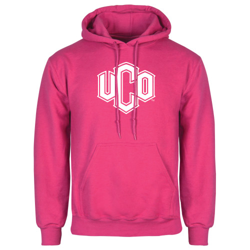  Womens Fuchsia Fleece Hoodie - Official Logo