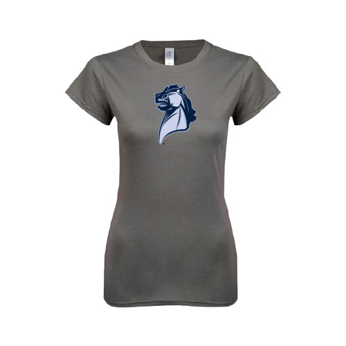  Next Level Womens Charcoal Boyfriend Tee - Official Logo