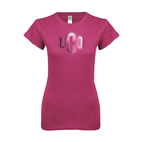  Next Level Womens Fuchsia Boyfriend Tee - Official Logo Foil