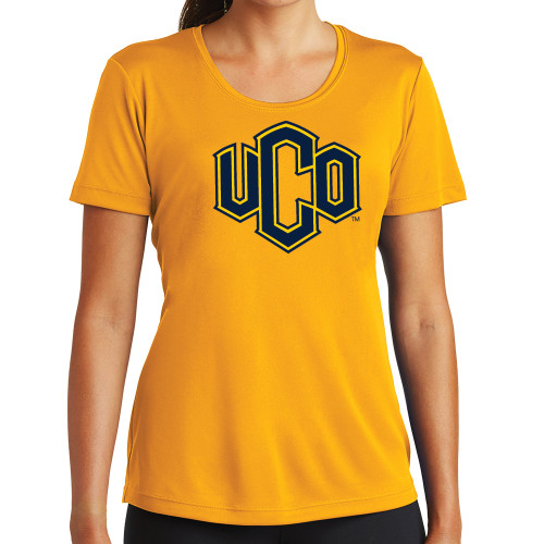  Womens Gold Performance Short Sleeve Tee - Official Logo