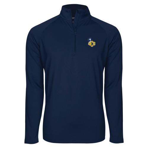  Sport Tek Navy Sport Wick Stretch 1/2 Zip Pullover - UCO with Mascot