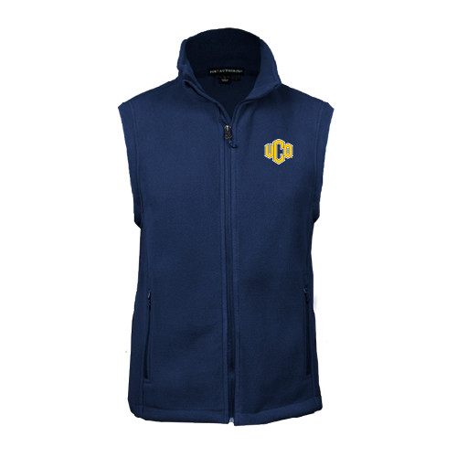  Navy Fleece Full Zip Vest - Official Logo