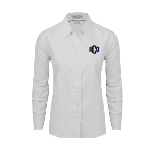  Womens White Oxford Shirt - Official Logo