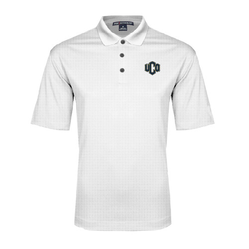  White Performance Fine Jacquard Polo - Official Logo