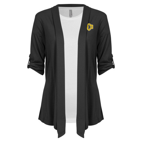  Womens Grey Drape Front Cardigan Sweater - Official Logo