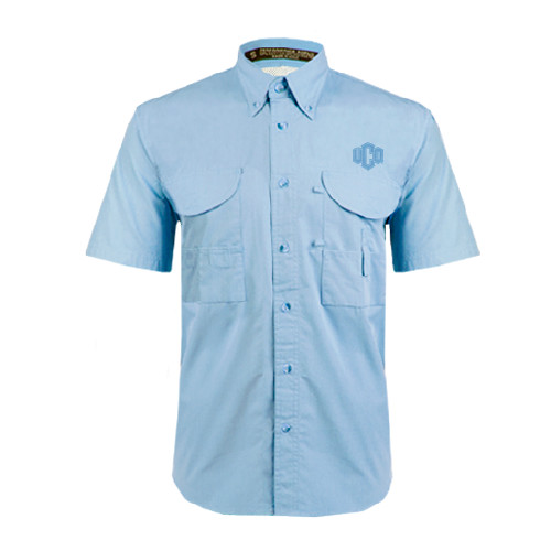  Light Blue Fishing Shirt Performance Short Sleeve  - Official Logo