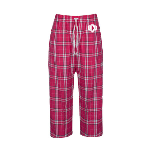  Womens Dark Fuchsia/White Flannel Pajama Pant - Official Logo