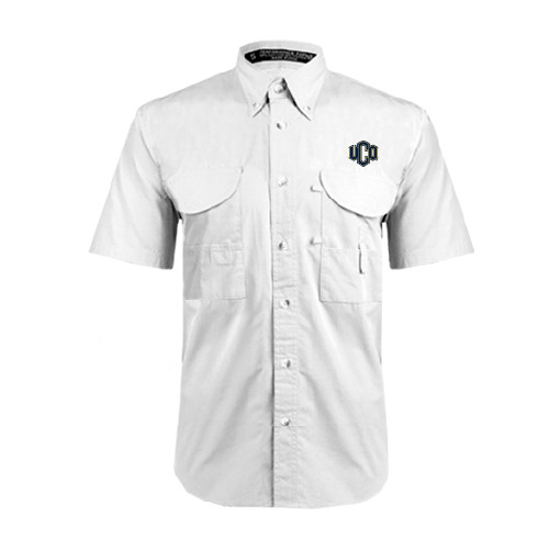  White Fishing Shirt Performance Short Sleeve - Official Logo
