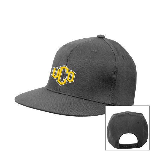  Charcoal Flat Bill Snapback Hat - Official Logo