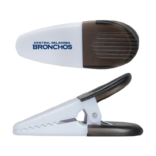  White Crocodile Clip/Magnet - Central Oklahoma Flat Logo Ink Jet