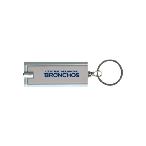  Turbo Silver Flashlight Key Holder - Central Oklahoma Flat Logo Ink Jet