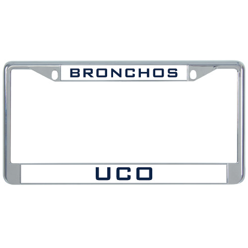  Metal License Plate Frame in Chrome - Bronchos