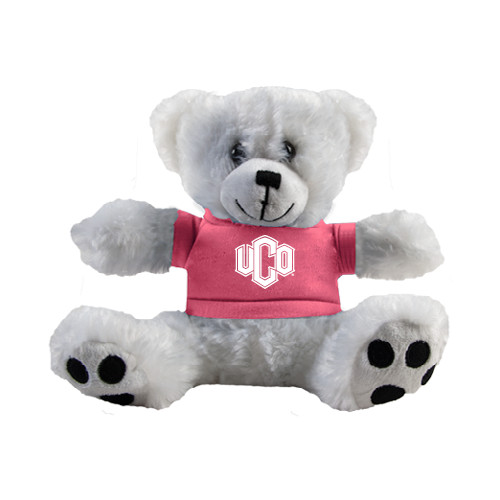  Plush Big Paw 8 1/2 inch White Bear w/Pink Shirt - Official Logo