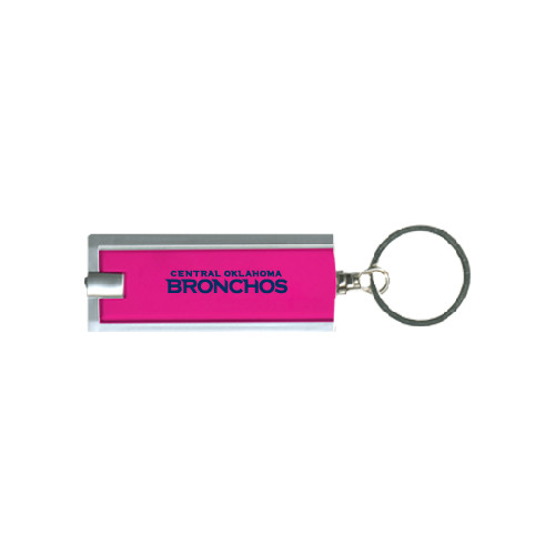  Turbo Pink Flashlight Key Holder - Central Oklahoma Flat Logo Ink Jet
