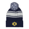 Thumbnail image for  Navy/White Two Tone Knit Pom Beanie w/Cuff