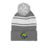 Thumbnail image for  Grey/White Two Tone Knit Pom Beanie w/Cuff