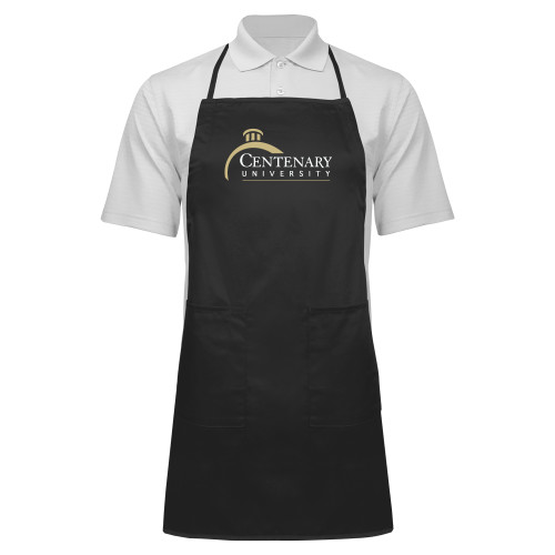  Full Length Black Apron - Centenary University Logo