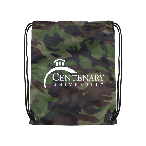  Camo Drawstring Backpack - Centenary University Logo