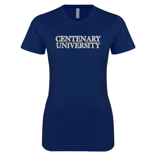  Next Level Womens Navy Boyfriend Tee - Centenary University