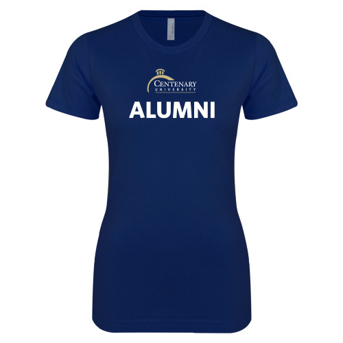  Next Level Womens Navy Boyfriend Tee - Alumni