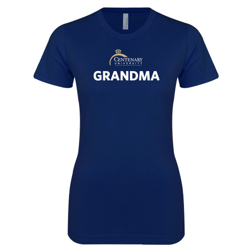  Next Level Womens Navy Boyfriend Tee - Grandma